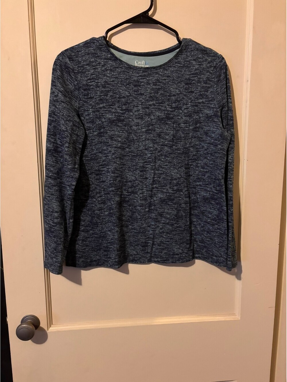 Croft & Barrow blue marled long sleeve top Petite Small